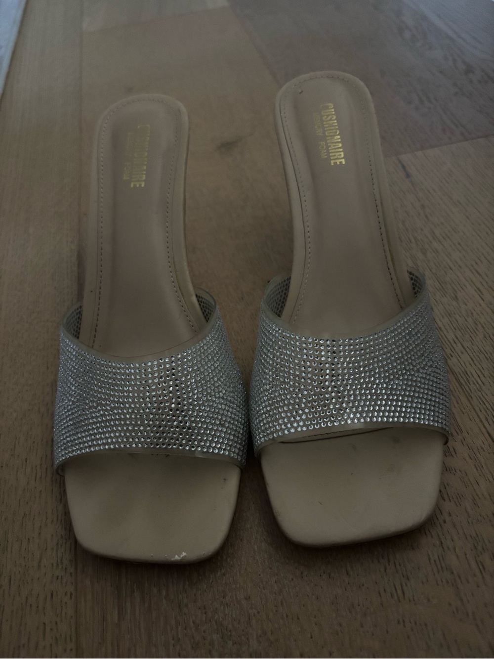 Bejeweled Silver Slide Heels by CHRISTIANNE